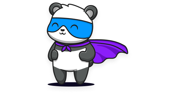 panda with cape